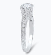 Platinum Engraved Engagement Ring- size 6.5**40%OFF**